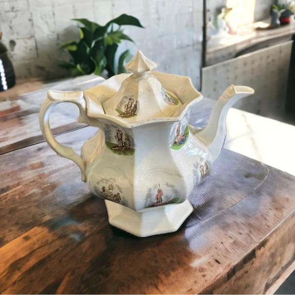 Historical Staffordshire Arms of States Ironstone Coffee/Tea Pot - Picture 2 of 14